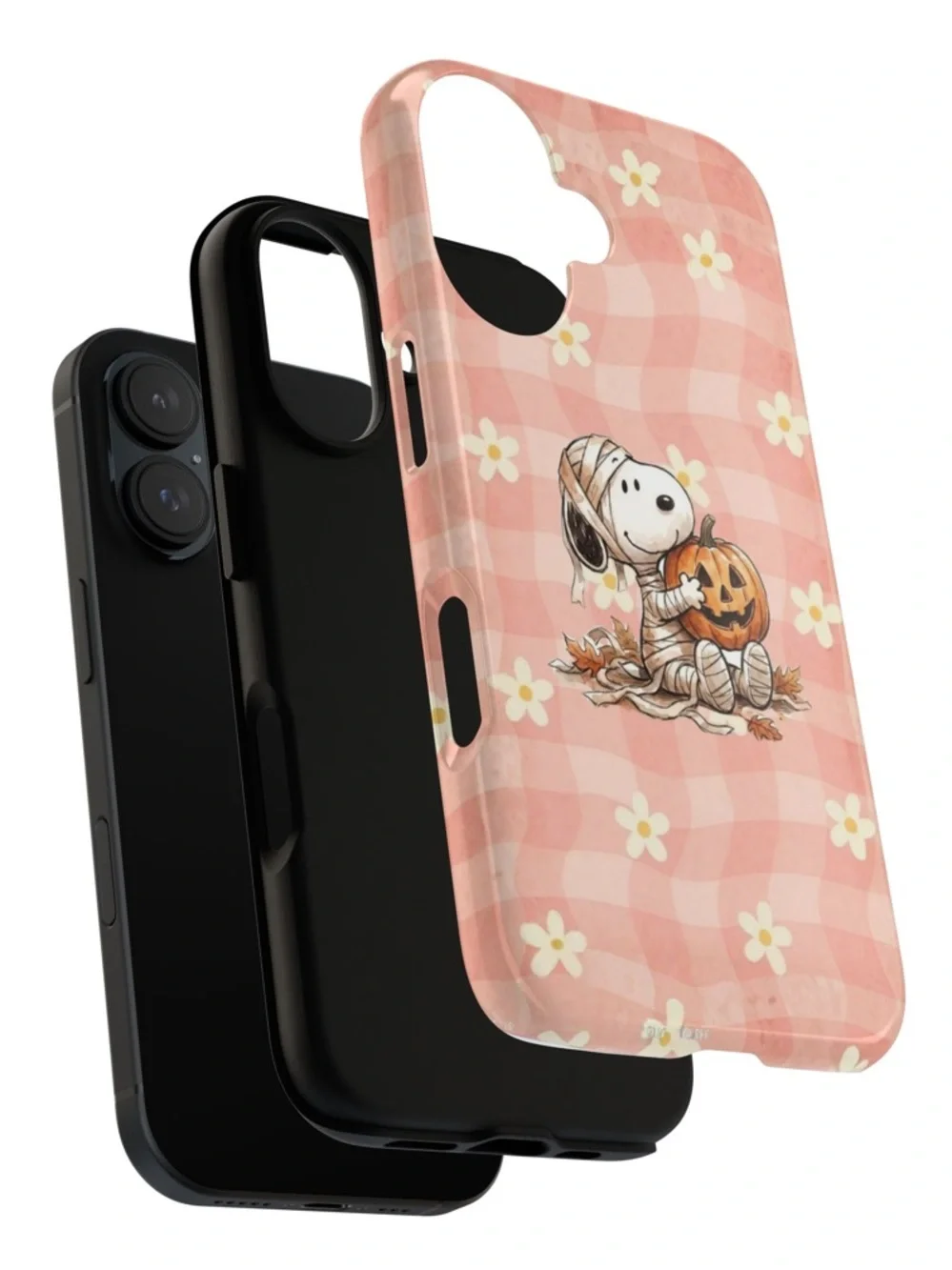 Cute Snoopy Dog Pumpkin Halloween With Flowers Pink Tough Phone Case